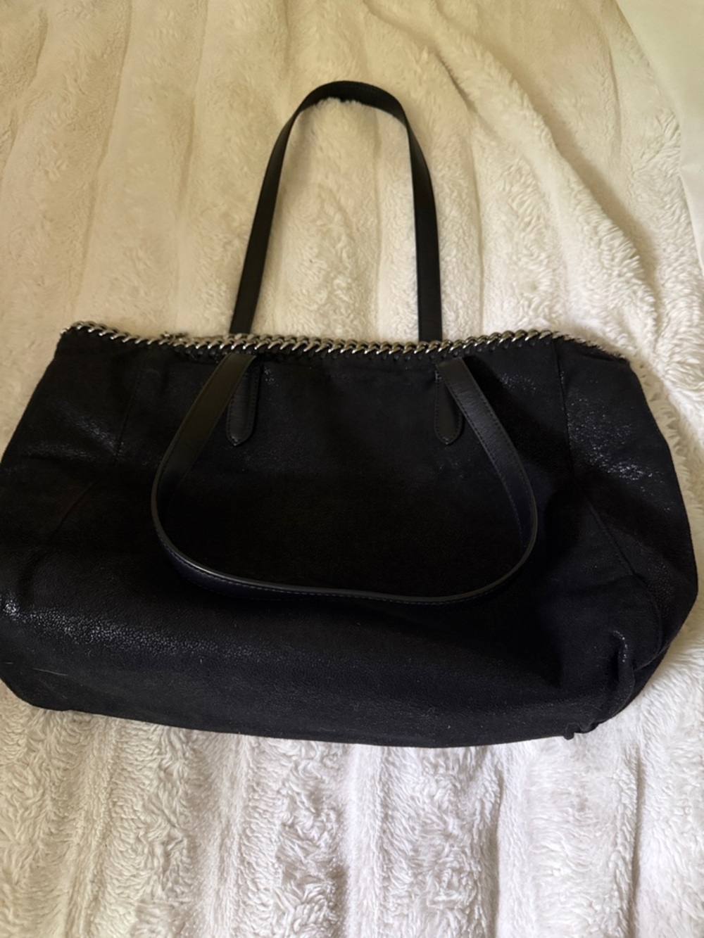 Stella McCartney Classic Black Tote Bag with Chain Trim